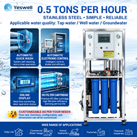 Système de purification d'eau industrielle RO 250 l/h – Station de traitement par osmose inverse – Machine principale de traitement de l'eau