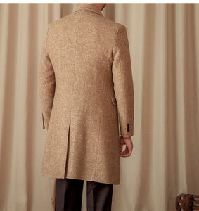 <span class=keywords><strong>Manteau</strong></span> Hivernal pour Hommes 97% <span class=keywords><strong>Laine</strong></span> 550g à Motifs Tachetés Marron Clair Mi-Long Chaud Double Boutonnage Qualité Supérieure Polyvalent - Product Image 6