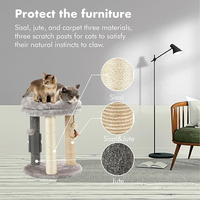 Dropshipping d'usine designer petit arbre à chat maison cadre d'escalade intérieur gris peluche chat griffoir lit pour petits chats