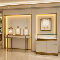 Ensemble de vitrines de luxe pour bijoux, présentoirs en verre, comptoirs et vitrines murales pour les bijouteries haut de gamme