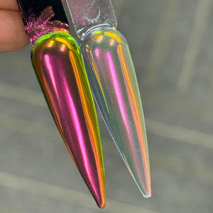 SH <span class=keywords><strong>Rose</strong></span> Arc-En-Ciel Aurora Manucure Miroir Poudre Caméléon Bonbons Glitter Nail Slice Spangle Flash Chrome Sirène Pigment pour Ongles - Product Image 1