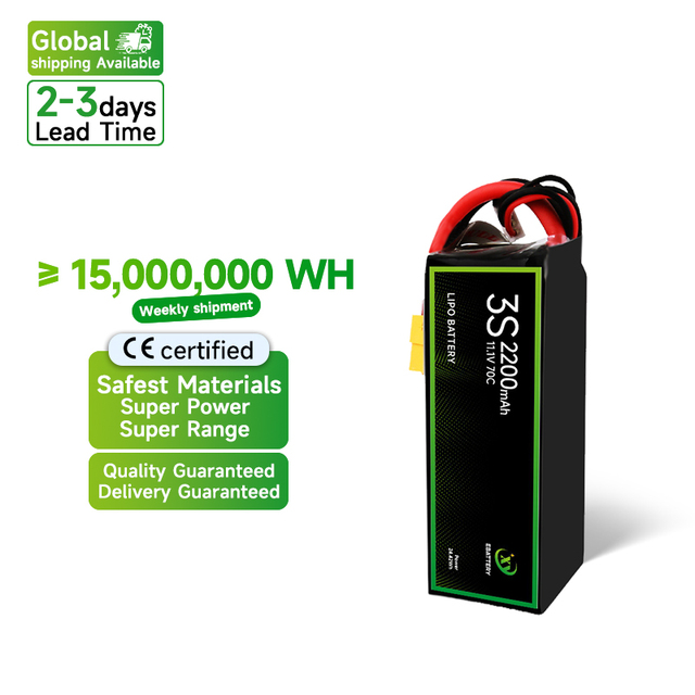 Ebattery High Rate 2200mAh 3S 4S 6S FPV Drone Battery Pack Lithium Ion for FPV Drones RC Cars & Aircrafts
