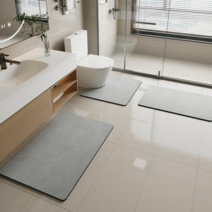 Alfombra de baño de tierra diatomeas en forma de U, antideslizante, de secado rápido, absorbente, minimalista, para la puerta del baño. - Product Image 2