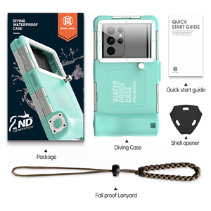 Étui de plongée professionnel étanche Shellbox 2e génération, sous-marine jusqu'à 15 m (49 pieds), compatible avec les téléphones portables de 6,9 pouces, avec trou d'aération - Product Image 6