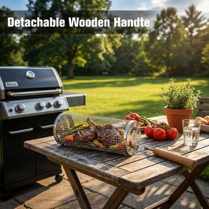 Summer Hot Selling <b>BBQ</b> Accessories <b>BBQ</b> Cylinder Factory Direct Sale Accept Customization Rolling Grilling Basket - Product Image 6