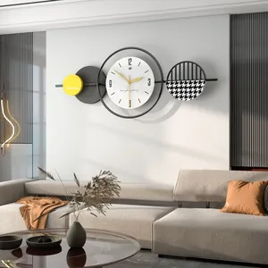Art Wall Clock JJT Modern Nordic Metal Decorative 3D Oversize Minimalist Wall Clock For Living Room Luxury Home Decoration Reloj De Pared