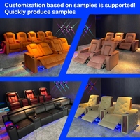 Hochwertige Elektrische Relaxsessel Sofa-Set Liegesessel mit Getränkehalter für Zuhause Keller Wohnzimmer Villa