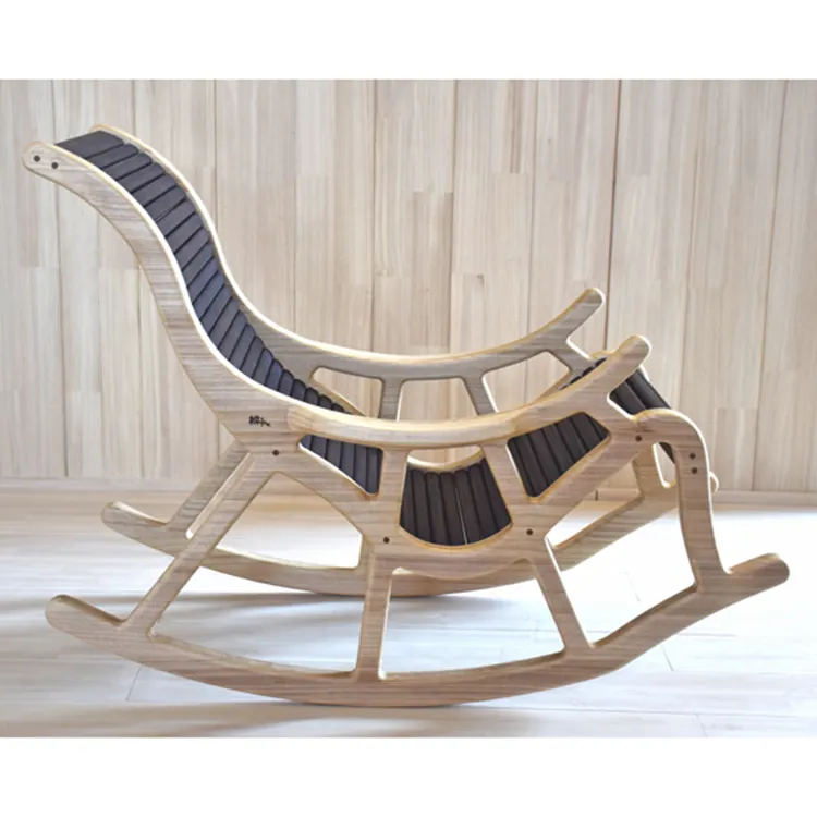 Katı paulownia ahşap modern ofis uzanmış sandalye ayak istirahat ile
