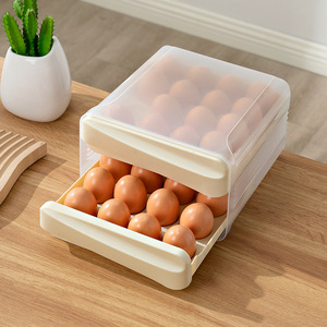 Egg Storage Box 32 Compartment Transparent Pet Stackable Refrigerator Drawer Style With Lid For Kitchen Food Organization - Product Image 4