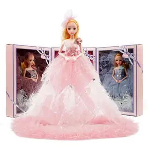 40cm Hochzeits kleid Puppe Mädchen Spielzeug Boutique Geschenk box Set Cartoon Puppe