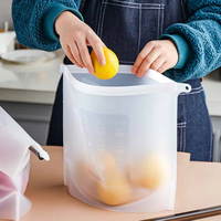 Sac de rangement pliable en silicone réutilisable OME, conteneur alimentaire pour collations, capacité 0-1L, design moderne pour une commodité en déplacement