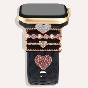 Anneau décoratif <span class=keywords><strong>Mickey</strong></span> en alliage durable, accessoire de bracelet en silicone pour <span class=keywords><strong>Apple</strong></span> <span class=keywords><strong>Watch</strong></span>, outils et pièces de montre-bracelet pour l'amour - Product Image 1