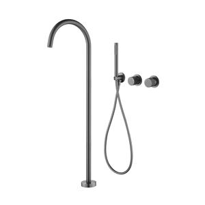 Ensemble de douche <span class=keywords><strong>colonne</strong></span> sur pied tout en cuivre de style design avec <span class=keywords><strong>mitigeur</strong></span> de <span class=keywords><strong>baignoire</strong></span> encastré à LED et robinet chaud/froid en spirale - Product Image 4
