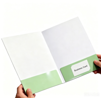 Carpeta de Presentación Ecológica de Papel Reciclado con Estampado en Dorado, Resistente al Agua, Tamaño A4, Logotipo Personalizado en Relieve para Negocios
