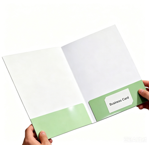 Carpeta de Presentación Ecológica de Papel Reciclado con Estampado en Dorado y Cartón Impermeable para Almacenamiento de Documentos Comerciales - Product Image 1