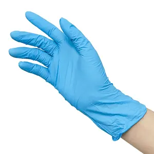 Gants d'examen en vinyle super extensible de qualité supérieure bleu sans poudre 5 mils plus épais confort supérieur multi-usages 100 pièces/boîte