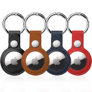LETREEN - Juego de <span class=keywords><strong>4</strong></span> Fundas de Cuero para <span class=keywords><strong>AirTag</strong></span>, con Soporte para Llavero, para Bolsos, Mantiene una Fuerte Señal GPS, Antiarañazos - Product Image 3