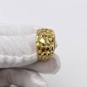 Anillos Resistentes al Deslustre e Impermeables de Buena Calidad, Anillos de Acero Inoxidable 316L Chapados en Oro PVD de 14k y 18k, Anillos Nugget para Mujer - Product Image 6