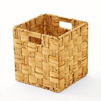Panier de rangement tressé en jacinthe d'eau personnalisé, portable, pour vêtements et collations, style tendance, grande taille