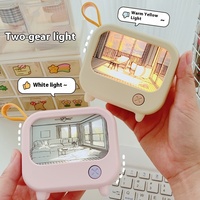 Réglable blanc lumière chaude petite lampe de table éclairage créatif peinture haute valeur de couleur pour TV ornements USB charge carré