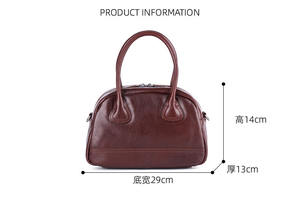 Custom OEM Ladies New Fashion High Quality Genuine Cowhide Leather Shoulder Bowling <b>Bag</b> for Women Luxury Handbags - Product Image 2