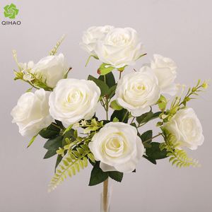 Ramo de Rosas Artificiales de 9 Cabezas, Flor de Seda de Alta Simulación, Decoración para Bodas - Product Image 5