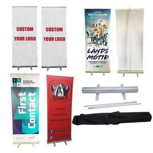 Marco de aluminio retráctil, publicidad portátil, pancarta enrollable, 80x200cm, económico y ligero - Product Image 1