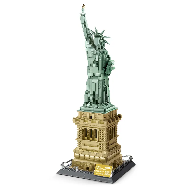 MOC City Streetview — blocs de construction, 1577 pièces, série du monde Wange 5277, Statue de la liberté, jouets MOC