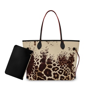 Bolso de Mano de Piel Sintética para Mujer, Bolso Tote con Estampado Animal, Correa de Hombro Extraíble, Cierre de Cremallera Seguro, Elegante y Grande - Product Image 1