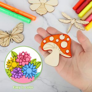 Cruz frontera madera primavera jardín DIY pintura artesanía colgante niños dibujo juguetes con insecto libélula mariposa <span class=keywords><strong>caracol</strong></span> - Product Image 2