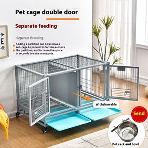 Cage pour chien domestique petite à moyenne cage d'élevage de chat pliable à deux couches pour <span class=keywords><strong>Labrador</strong></span> et autres races - Product Image 5