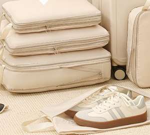Sac de rangement pour voyage, sac de rangement multifonction pour vêtements, organisateur de valise, ensemble de 7 pièces, pochette de rangement compressible - Product Image 3