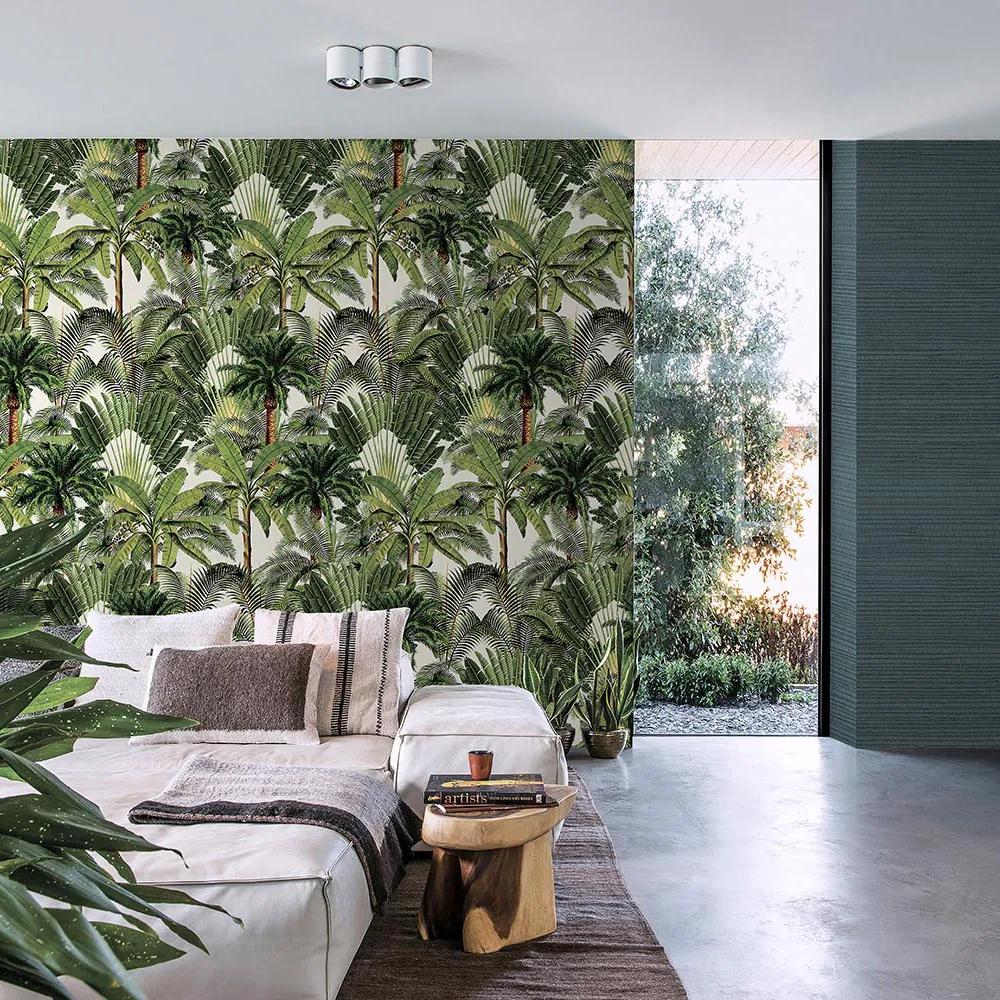 Mural Wallpaper Mint Green Flowers Photo Wallpaper 3D Effect
