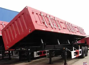 Wosheng pabrik penjualan terbaik 3 AS 12.8m sisi dump trailer sisi tipping semi trailer untuk truk