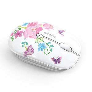 Ratón Inalámbrico Kinggard para <span class=keywords><strong>Niñas</strong></span> <span class=keywords><strong>y</strong></span> Mujeres, Diseño Animado, 1200dpi, 3D, 2.4G, Ergonómico, Mini, para Diestras - Product Image 1