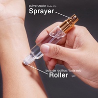 Flacon pulvérisateur portable 2-en-1 à double tête, design personnalisé, 10 ml, en verre transparent, pour huiles, parfums et cosmétiques