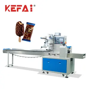 KEFAI Automatic Feeding Ice Cream Bar Flow Packing Machine For Ice Pop Bag Packing Machine Ice Lolly Packing Machine