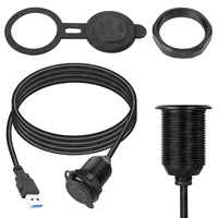 Connecteur USB 3.0 Type A Prise femelle à montage sur panneau avec câble Câble USB standard industriel IP67 étanche pour l'extérieur