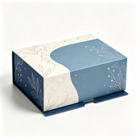 Boîte à rabat inversé personnalisée imprimée, carton pliable avec impression CMYK pour cosmétiques, soins de la peau et emballages de vente au détail