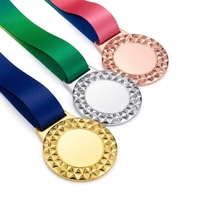 Médailles de sport personnalisées en alliage de zinc argenté, design économique, pour athlètes, coureurs, gagnants de football, avec rubans vierges