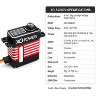 Servomoteurs à vendre XQ-POWER XQ-S2007D 7KG Servomoteur numérique sans noyau Engrenage en acier inoxydable Étanche 8.4V pour hélicoptère et avion RC