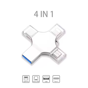 Nhanh Chóng Vận Chuyển 4-Trong-<span class=keywords><strong>1</strong></span> Loại-C OTG USB Ổ Đĩa Flash 16GB 128GB <span class=keywords><strong>Memory</strong></span> <span class=keywords><strong>Stick</strong></span> Bút Ổ Đĩa Pendrive 3.0 Bộ Nhớ Đĩa Đối Với iPhone Cổ - Product Image 1