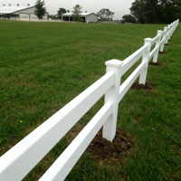 Clôture de ranch en PVC blanc à profil bas, 2 rails, légère, en vinyle, pour pâturage de chevaux, kit économique, résistant aux intempéries, respectueux de l'environnement