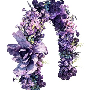 Elegant Half Circle Flower <b>Backdrop</b> <b>Stand</b> For Birthday Banquet Engagement Party And Photo Booth Shooting - Product Image 4