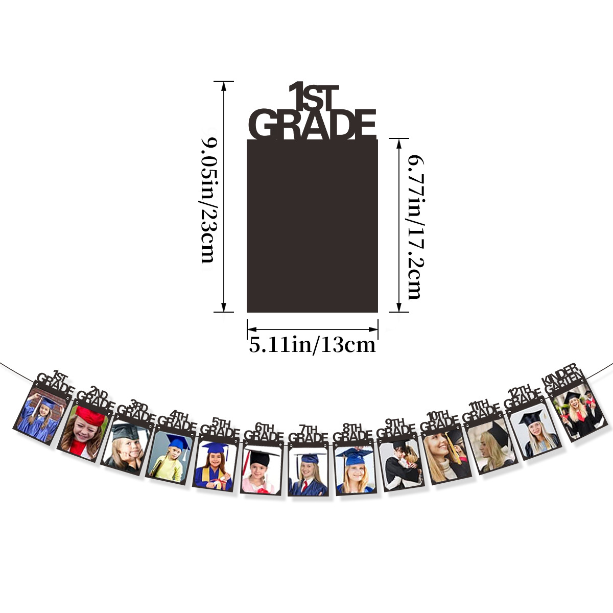 Grade 12 graduation photo frame flag