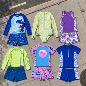 Conjuntos de Trajes de Baño de Manga Larga para Niños, Protección Solar, Trajes de Baño Coloridos para Niños, Ropa de Playa - Product Image 1