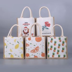 LOONDE Custom Printed Burlap Handbag Eco Reusable <b>Shopping</b> <b>Jute</b> Tote <b>Bag</b> - Product Image 1