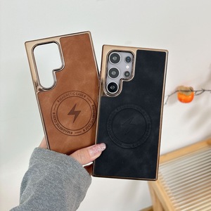 Funda de teléfono magnética para Samsung <span class=keywords><strong>Galaxy</strong></span> S25Ultra, funda protectora de piel de oveja galvanizada S24 - Product Image 2