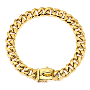 Cadena de oro Heavy Duty Acero inoxidable Pitbull Collares para perros <span class=keywords><strong>Collar</strong></span> de cadena de oro para perro cubano - Product Image 1