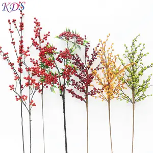 Artificial red fruits decorations for home wedding tree branches simulation apple lemon fruit artificial plant Red Berry Picks